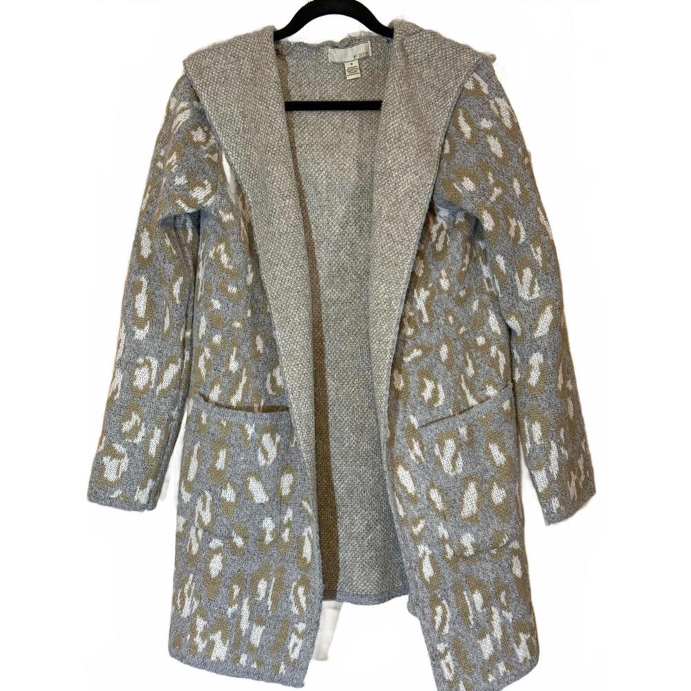 By Design Medium Hooded Knit Cardigan Sweater Coat